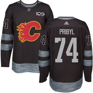 Maend-NHL-Calgary-Flames-Troeje-Daniel-Pribyl-74-Authentic-Sort-1917-2017-100th-Anniversary