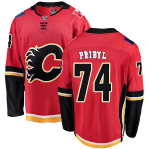 Maend-NHL-Calgary-Flames-Troeje-Daniel-Pribyl-74-Breakaway-Roed-Fanatics-Branded-Hjemme