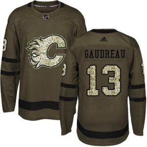 Maend-NHL-Calgary-Flames-Troeje-Johnny-Gaudreau-13-Authentic-Groen-Salute-to-Service