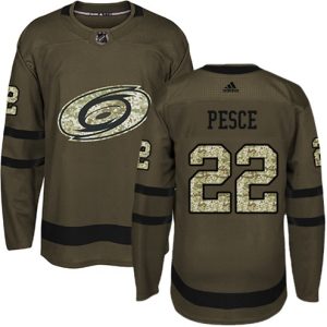 Maend-NHL-Carolina-Hurricanes-Troeje-Brett-Pesce-22-Authentic-Groen-Salute-to-Service