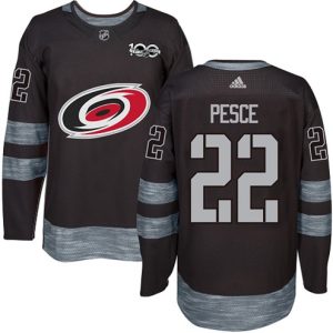 Maend-NHL-Carolina-Hurricanes-Troeje-Brett-Pesce-22-Authentic-Sort-1917-2017-100th-Anniversary