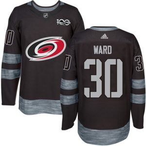 Maend-NHL-Carolina-Hurricanes-Troeje-Cam-Ward-30-Authentic-Sort-1917-2017-100th-Anniversary