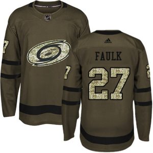 Maend-NHL-Carolina-Hurricanes-Troeje-Justin-Faulk-27-Authentic-Groen-Salute-to-Service