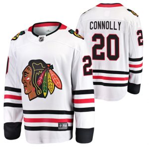 Maend-NHL-Chicago-Blackhawks-Troeje-Brett-Connolly-20-2021-Hvid-Ude