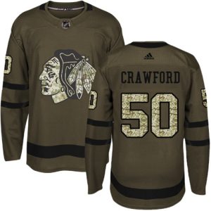 Maend-NHL-Chicago-Blackhawks-Troeje-Corey-Crawford-50-Authentic-Groen-Salute-to-Service