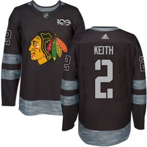 Maend-NHL-Chicago-Blackhawks-Troeje-Duncan-Keith-2-Authentic-Sort-1917-2017-100th-Anniversary