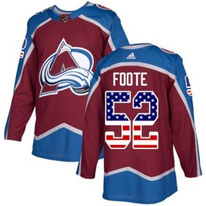 Maend-NHL-Colorado-Avalanche-Troeje-Adam-Foote-52-Authentic-Burgundy-Roed-USA-Flag-Fashion