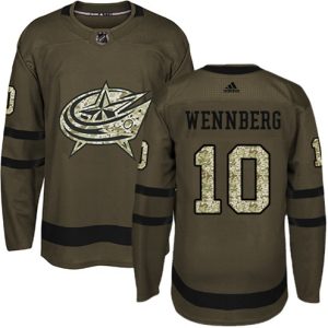 Maend-NHL-Columbus-Blue-Jackets-Troeje-Alexander-Wennberg-10-Authentic-Groen-Salute-to-Service