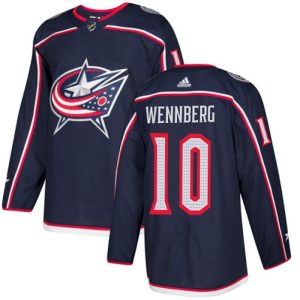 Maend-NHL-Columbus-Blue-Jackets-Troeje-Alexander-Wennberg-10-Authentic-Navy-Blaa-Hjemme