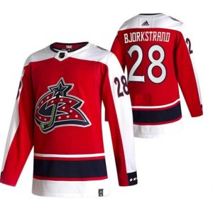Maend-NHL-Columbus-Blue-Jackets-Troeje-Oliver-Bjorkstrand-28-2022-Reverse-Retro-Roed-Authentic