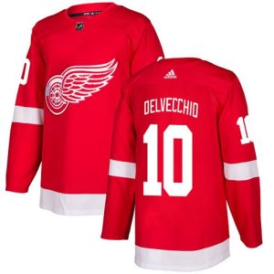 Maend-NHL-Detroit-Red-Wings-Troeje-Alex-Delvecchio-10-Authentic-Roed-Hjemme