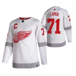 Maend-NHL-Detroit-Red-Wings-Troeje-Dylan-Larkin-71-2022-Reverse-Retro-Hvid-Authentic