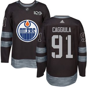 Maend-NHL-Edmonton-Oilers-Troeje-Drake-Caggiula-91-Authentic-Sort-1917-2017-100th-Anniversary