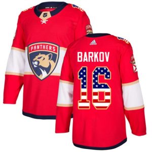 Maend-NHL-Florida-Panthers-Troeje-Aleksander-Barkov-16-Authentic-Roed-USA-Flag-Fashion