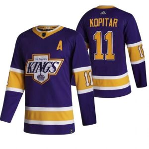 Maend-NHL-Los-Angeles-Kings-Troeje-Anze-Kopitar-11-2022-Reverse-Retro-Lilla-Authentic