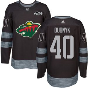 Maend-NHL-Minnesota-Wild-Troeje-Devan-Dubnyk-40-Authentic-Sort-1917-2017-100th-Anniversary
