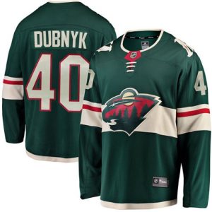 Maend-NHL-Minnesota-Wild-Troeje-Devan-Dubnyk-40-Breakaway-Groen-Fanatics-Branded-Hjemme