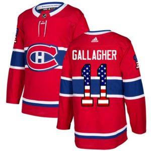 Maend-NHL-Montreal-Canadiens-Troeje-Brendan-Gallagher-11-Authentic-Roed-USA-Flag-Fashion
