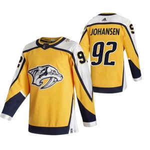 Maend-NHL-Nashville-Predators-Troeje-Ryan-Johansen-92-2022-Reverse-Retro-Gul-Authentic