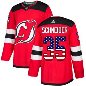 Maend-NHL-New-Jersey-Devils-Troeje-Cory-Schneider-35-Authentic-Roed-USA-Flag-Fashion