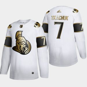 Maend-NHL-Ottawa-Senators-Troeje-Brady-Tkachuk-7-Golden-Edition-Hvid-Authentic