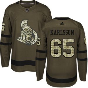 Maend-NHL-Ottawa-Senators-Troeje-Erik-Karlsson-65-Authentic-Groen-Salute-to-Service