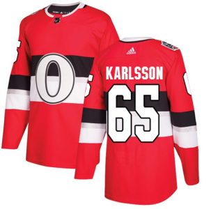 Maend-NHL-Ottawa-Senators-Troeje-Erik-Karlsson-65-Authentic-Roed-2017-100-Classic