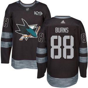 Maend-NHL-San-Jose-Sharks-Troeje-Brent-Burns-88-Authentic-Sort-1917-2017-100th-Anniversary