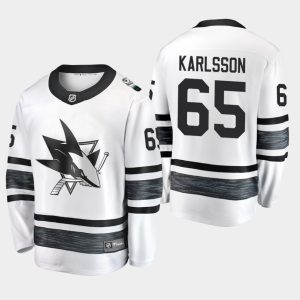 Maend-NHL-San-Jose-Sharks-Troeje-Erik-Karlsson-65-Hvid-2019-NHL-All-Star