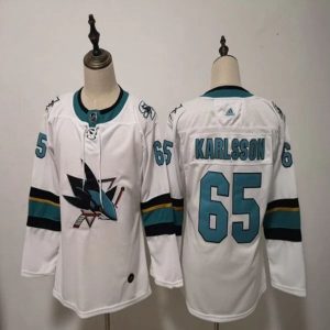 Maend-NHL-San-Jose-Sharks-Troeje-Erik-Karlsson-65-Hvid-Authentic