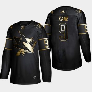 Maend-NHL-San-Jose-Sharks-Troeje-Evander-Kane-9-2019-Golden-Edition-Sort-Authentic-Player