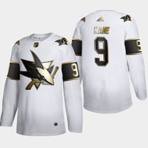 Maend-NHL-San-Jose-Sharks-Troeje-Evander-Kane-9-Golden-Edition-Hvid-Authentic