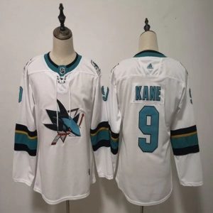 Maend-NHL-San-Jose-Sharks-Troeje-Evander-Kane-9-Hvid-Authentic