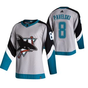 Maend-NHL-San-Jose-Sharks-Troeje-Joe-Pavelski-8-2021-Reverse-Retro-Special-Edition-Authentic-Graa