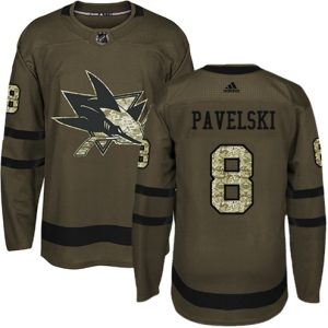 Maend-NHL-San-Jose-Sharks-Troeje-Joe-Pavelski-8-Authentic-Groen-Salute-to-Service