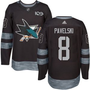 Maend-NHL-San-Jose-Sharks-Troeje-Joe-Pavelski-8-Authentic-Sort-1917-2017-100th-Anniversary