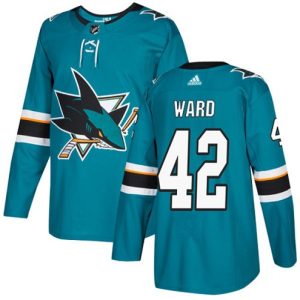 Maend-NHL-San-Jose-Sharks-Troeje-Joel-Ward-42-Authentic-Teal-Groen-Hjemme
