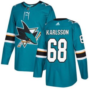 Maend-NHL-San-Jose-Sharks-Troeje-Melker-Karlsson-68-Authentic-Teal-Groen-Hjemme