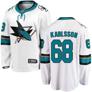 Maend-NHL-San-Jose-Sharks-Troeje-Melker-Karlsson-68-Breakaway-Hvid-Fanatics-Branded-Ude