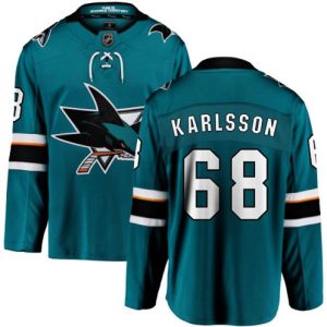 Maend-NHL-San-Jose-Sharks-Troeje-Melker-Karlsson-68-Breakaway-Teal-Groen-Fanatics-Branded-Hjemme