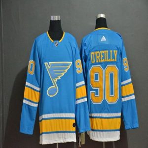 Maend-NHL-St.-Louis-Blues-Troeje-Ryan-OReilly-90-2018-19-Blaa-Authentic
