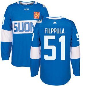 Maend-NHL-Team-Finland-Troeje-51-Valtteri-Filppula-Authentic-Blaa-Ude-2016-World-Cup