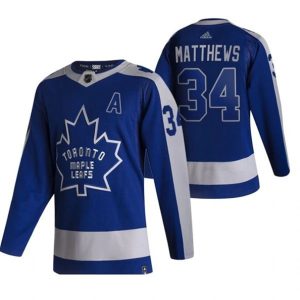 Maend-NHL-Toronto-Maple-Leafs-Troeje-Auston-Matthews-34-2022-Reverse-Retro-Blaa-Authentic