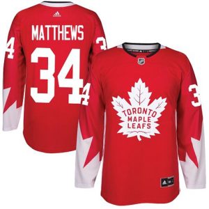 Maend-NHL-Toronto-Maple-Leafs-Troeje-Auston-Matthews-34-Authentic-Roed-Alternate