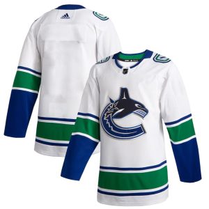 Maend-NHL-Vancouver-Canucks-Troeje-Blank-Hvid-Ude