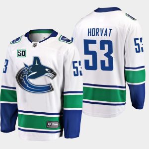 Maend-NHL-Vancouver-Canucks-Troeje-Bo-Horvat-53-50th-Anniversary-Hvid-Ude