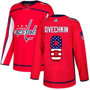 Maend-NHL-Washington-Capitals-Troeje-Alex-Ovechkin-8-Authentic-Roed-USA-Flag-Fashion