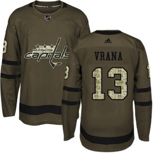 Maend-NHL-Washington-Capitals-Troeje-Jakub-Vrana-13-Authentic-Groen-Salute-to-Service