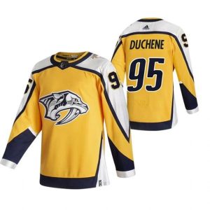 Maend-Nashville-Predators-Troeje-Matt-Duchene-95-2022-Reverse-Retro-Gul-Authentic