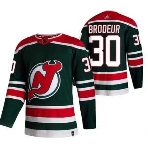 Maend-New-Jersey-Devils-Troeje-Martin-Brodeur-30-2022-Reverse-Retro-Groen-Authentic